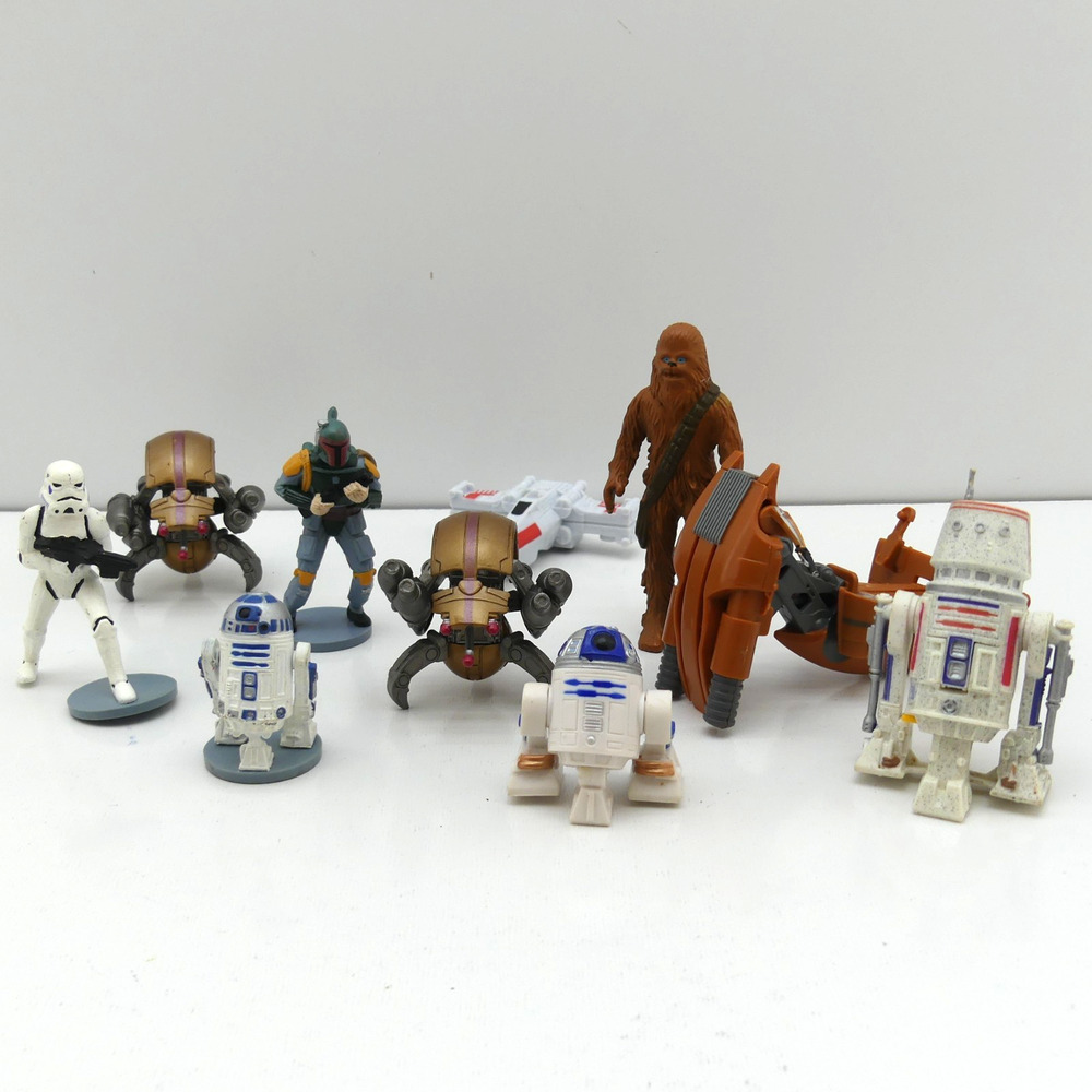 Lot of 10 Vintage Star Wars Action Figures Droids R2-D2 Boba Fett Mixed Toys